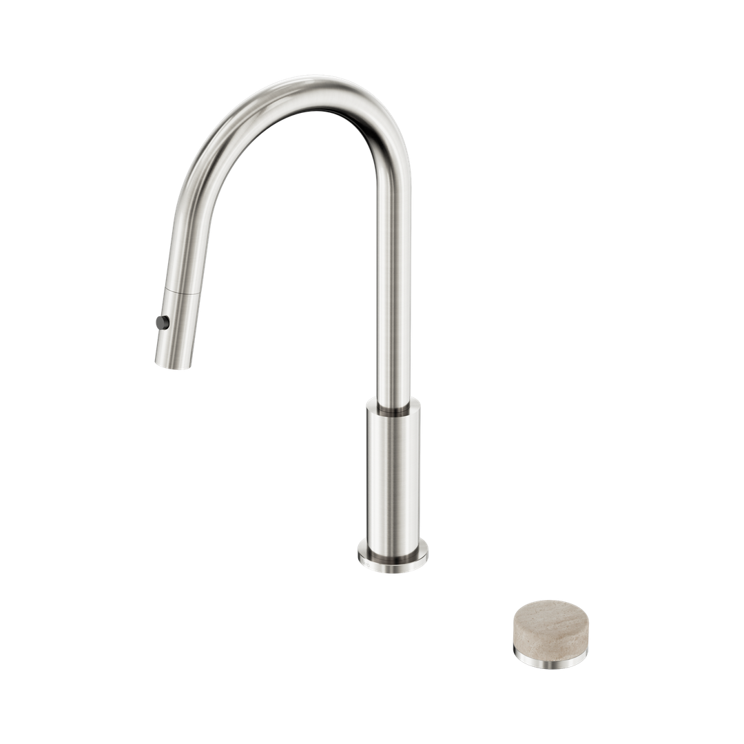 Nero Serenity Progressive Pull Out Kitchen Set - Rome Travertine Handle Brushed Nickel
