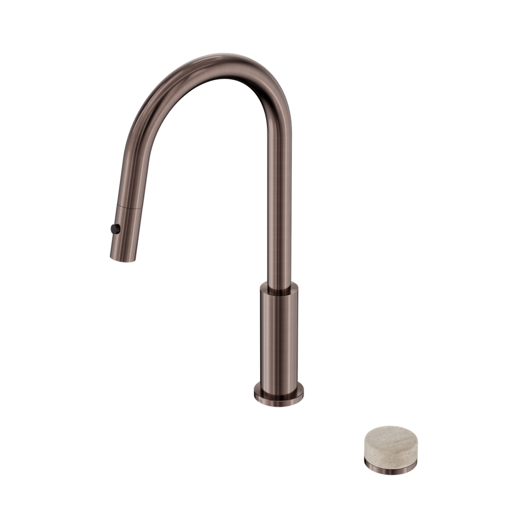 Nero Serenity Progressive Pull Out Kitchen Set - Rome Travertine Handle Brushed Bronze