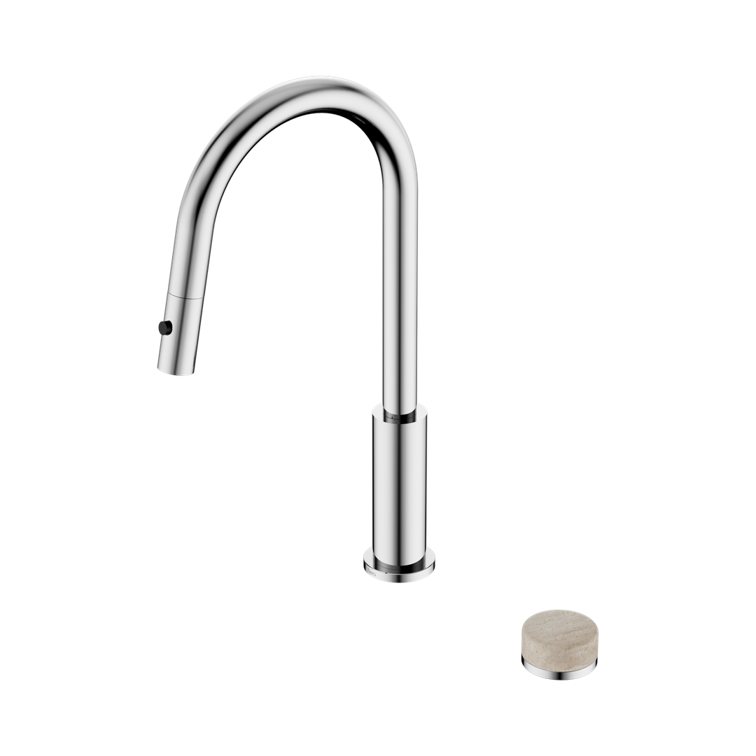 Nero Serenity Progressive Pull Out Kitchen Set - Rome Travertine Handle Chrome