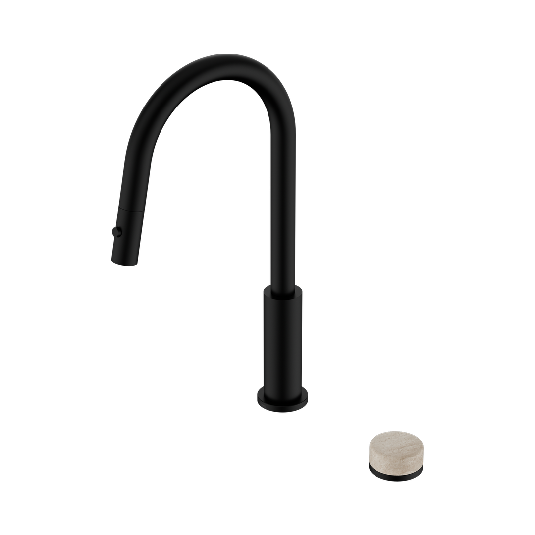 Nero Serenity Progressive Pull Out Kitchen Set - Rome Travertine Handle Matte Black