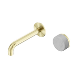 Serenity Progressive Wall Basin Nero Mixer 160mm Spout With Carrara Handle - Brushed Gold