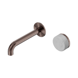 Serenity Progressive Wall Basin Nero Mixer 160mm Spout With Carrara Handle - Brushed Bronze