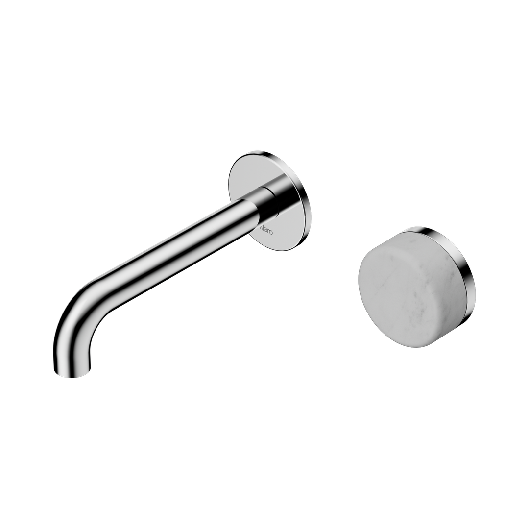 Nero Serenity Progressive Wall Basin Mixer 160Mm Spout Chrome - Carrara Handle