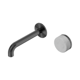 Nero Serenity Progressive Wall Basin Mixer 160Mm Spout Gunmetal - Carrara Handle