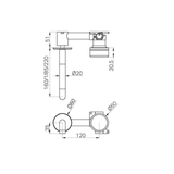 Serenity Progressive Wall Basin Nero Mixer 185mm Spout With Carrara Handle - Brushed Bronze