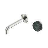 Serenity Progressive Wall Basin Nero Mixer 160mm Spout With Verde Alpi Handle - Brushed Nickel