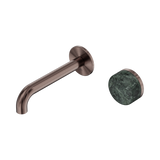 Serenity Progressive Wall Basin Nero Mixer 160mm Spout With Verde Alpi Handle - Brushed Bronze