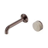 Serenity Wall Basin Nero Mixer 160mm Spout With Rome Travertine Handle - Brushed Bronze