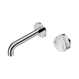 Nero Serenity Progressive Wall Basin Mixer 160Mm Spout Chrome - Arabescato Corchia Handle