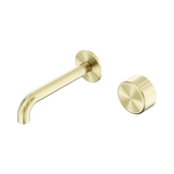 Serenity Progressive Wall Basin Nero Mixer 160mm Spout With Metal Handle - Brushed Gold