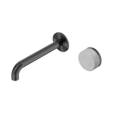 Nero Serenity Progressive Wall Basin Mixer 185Mm Spout Gunmetal - Carrara Handle