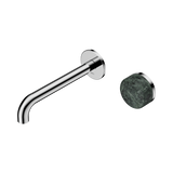 Nero Serenity Progressive Wall Basin Mixer 185Mm Spout Chrome - Verde Alpi Handle