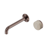 Serenity Wall Basin Nero Mixer 185mm Spout With Rome Travertine Handle - Brushed Bronze