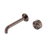 Serenity Progressive Wall Basin Nero Mixer 185mm Spout With Metal Handle - Brushed Bronze