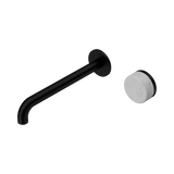 Nero Serenity Progressive Wall Basin Mixer 220Mm Spout Matte Black - Carrara Handle