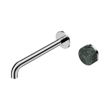 Nero Serenity Progressive Wall Basin Mixer 220Mm Spout Chrome - Verde Alpi Handle
