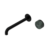 Nero Serenity Progressive Wall Basin Mixer 220Mm Spout Matte Black - Verde Alpi Handle