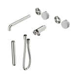 Nero Serenity Progressive Shower System - Spout Brushed Nickel - Carrara Handle & Slim Shower Trim Kit Only