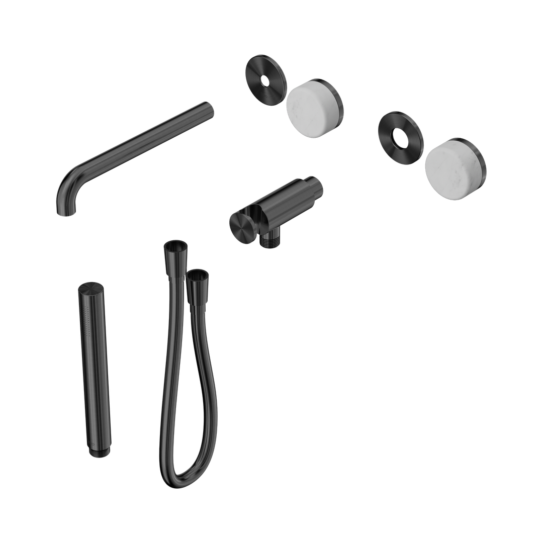 Nero Serenity Progressive Shower System - Spout Gunmetal - Carrara Handle & Slim Shower Trim Kit Only