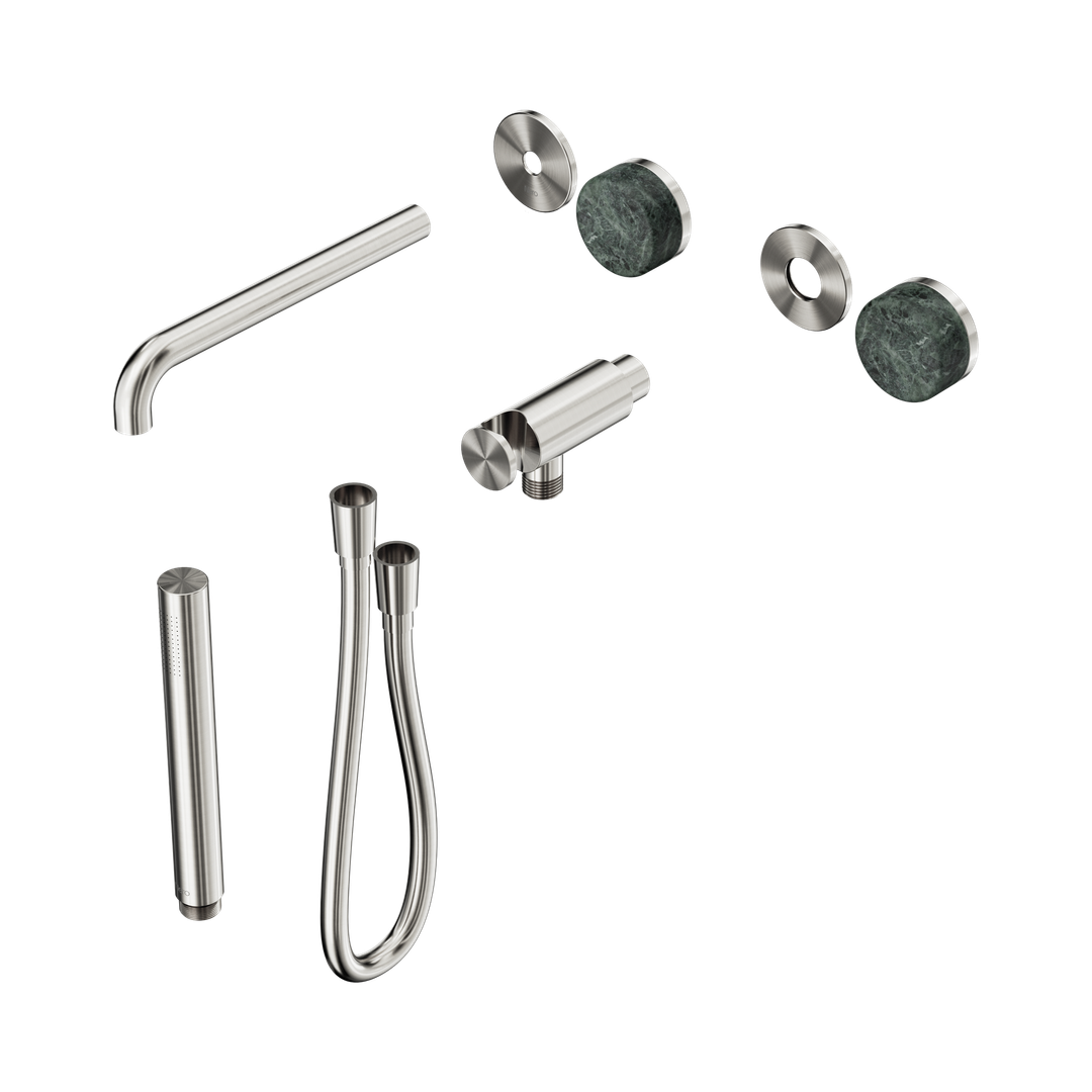 Nero Serenity Progressive Shower System - Spout Brushed Nickel - Verde Alpi Handle & Slim Shower Trim Kit Only