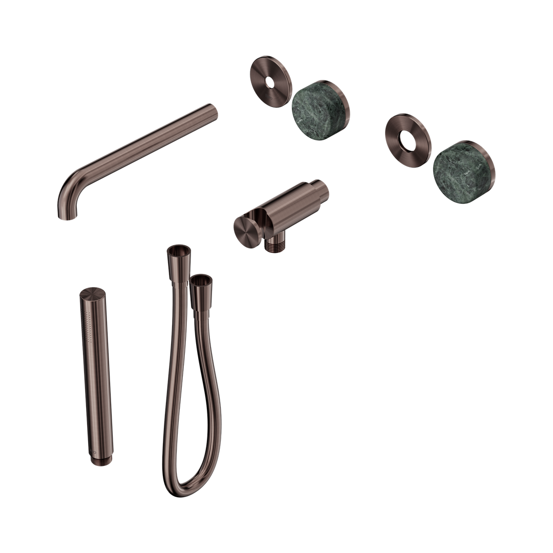 Nero Serenity Progressive Shower System - Spout Brushed Bronze - Verde Alpi Handle & Slim Shower Trim Kit Only