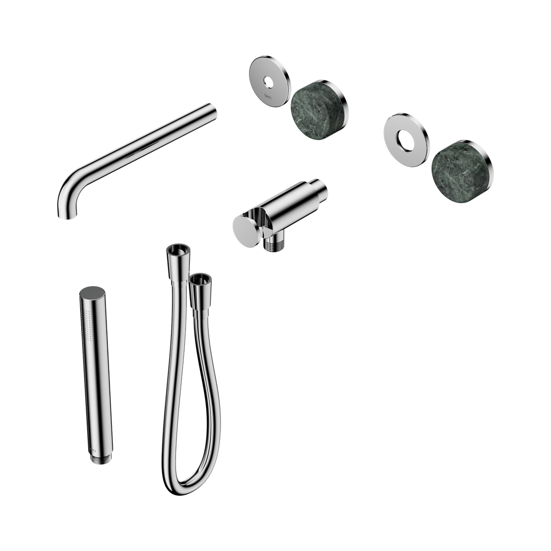 Nero Serenity Progressive Shower System - Spout Chrome - Verde Alpi Handle & Slim Shower Trim Kit Only