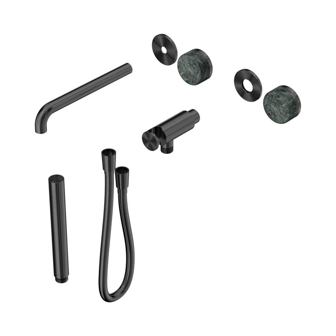 Nero Serenity Progressive Shower System - Spout Gunmetal - Verde Alpi Handle & Slim Shower Trim Kit Only