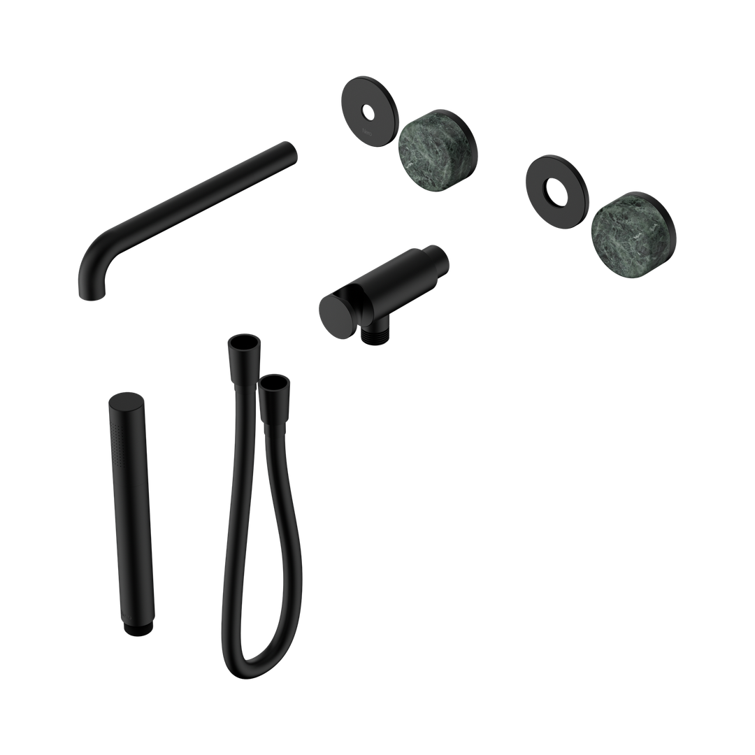 Nero Serenity Progressive Shower System - Spout Matte Black - Verde Alpi Handle & Slim Shower Trim Kit Only