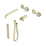 Nero Serenity Progressive Shower System - Spout Brushed Gold Rome Travertine Handle & Slim Shower Trim Kit Only
