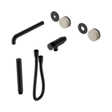 Nero Serenity Progressive Shower System - Spout Matte Black Rome Travertine Handle & Slim Shower Trim Kit Only