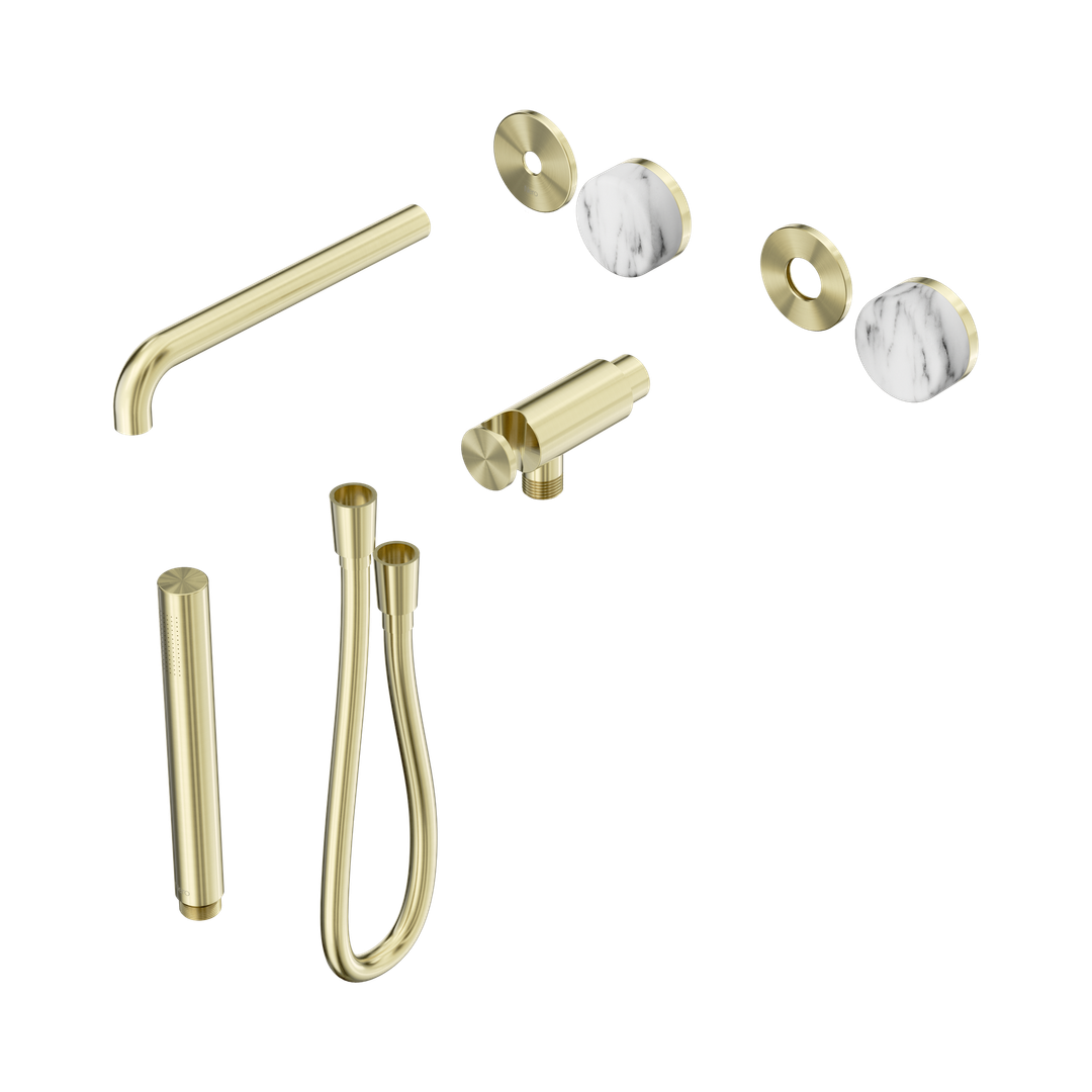 Nero Serenity Progressive Shower System - Spout Brushed Gold Arabescato Corchia Handle & Slim Shower Trim Kit Only