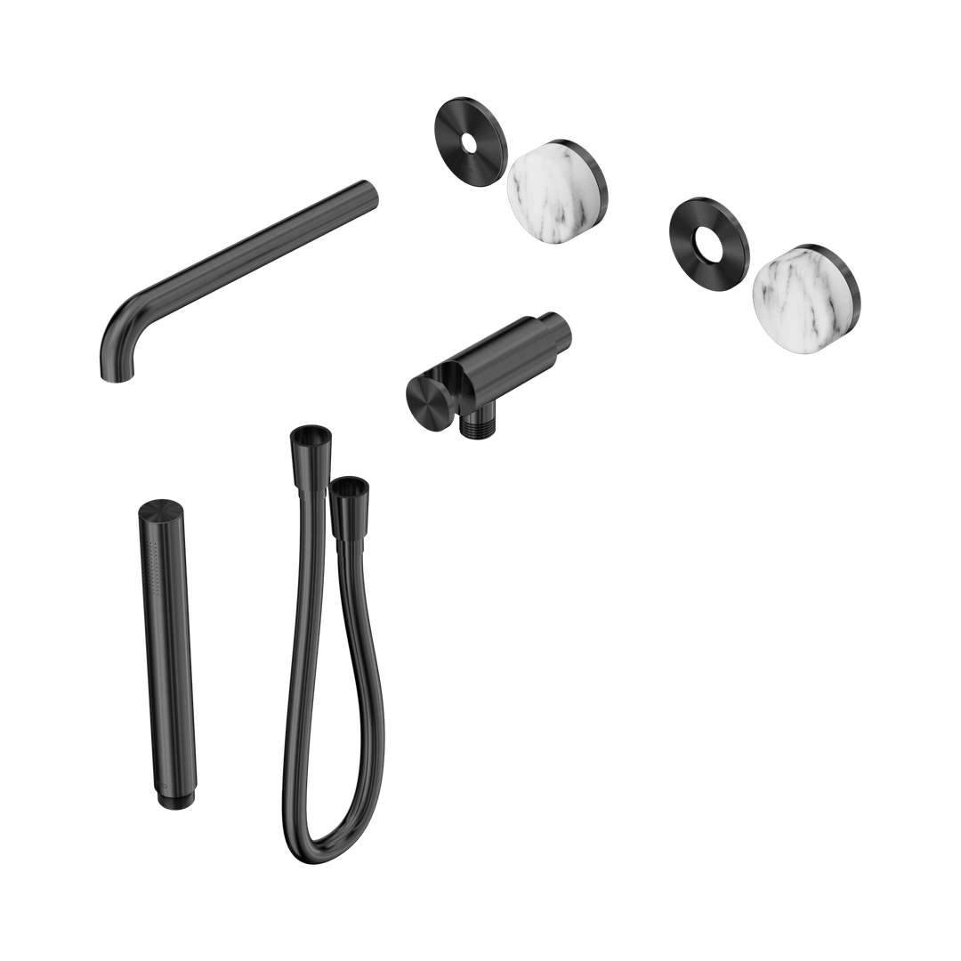 Nero Serenity Progressive Shower System - Spout Gunmetal Arabescato Corchia Handle & Slim Shower Trim Kit Only