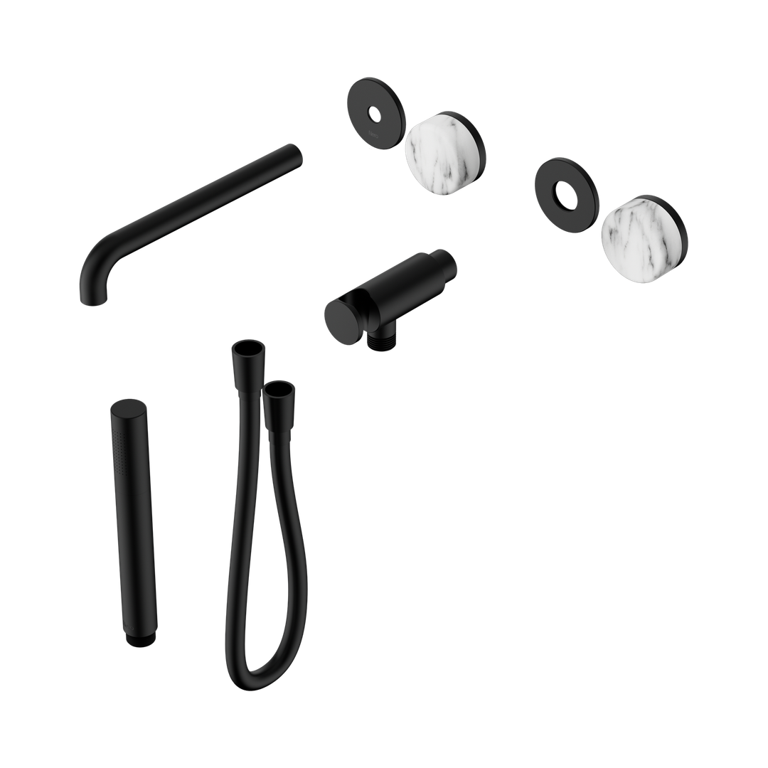 Nero Serenity Progressive Shower System - Spout Matte Black Arabescato Corchia Handle & Slim Shower Trim Kit Only