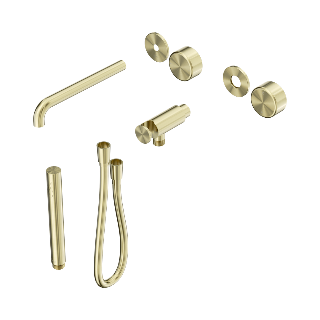 Nero Serenity Progressive Shower System - Spout Brushed Gold - Metal Handle & Slim Shower Trim Kit Only