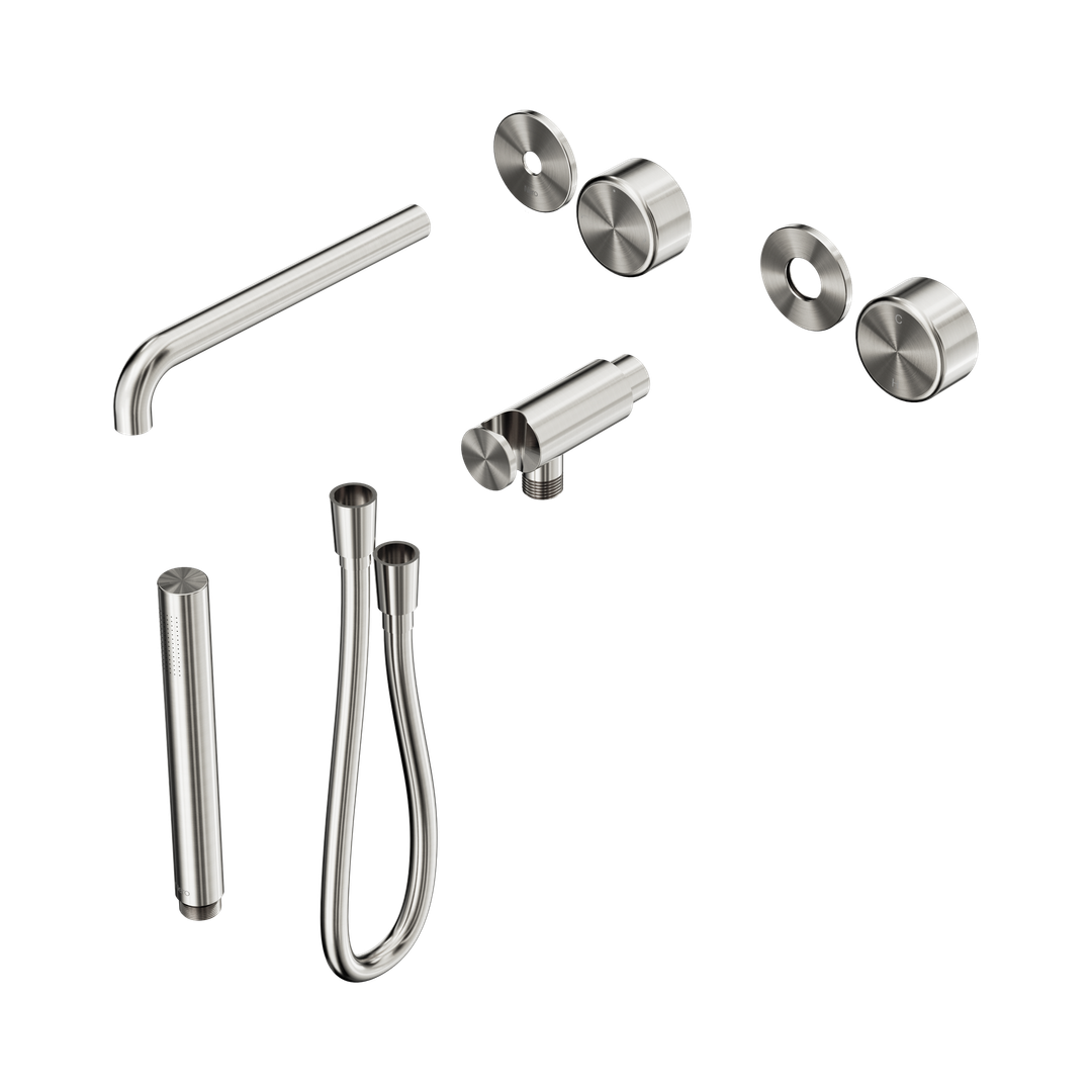 Nero Serenity Progressive Shower System - Spout Brushed Nickel - Metal Handle & Slim Shower Trim Kit Only