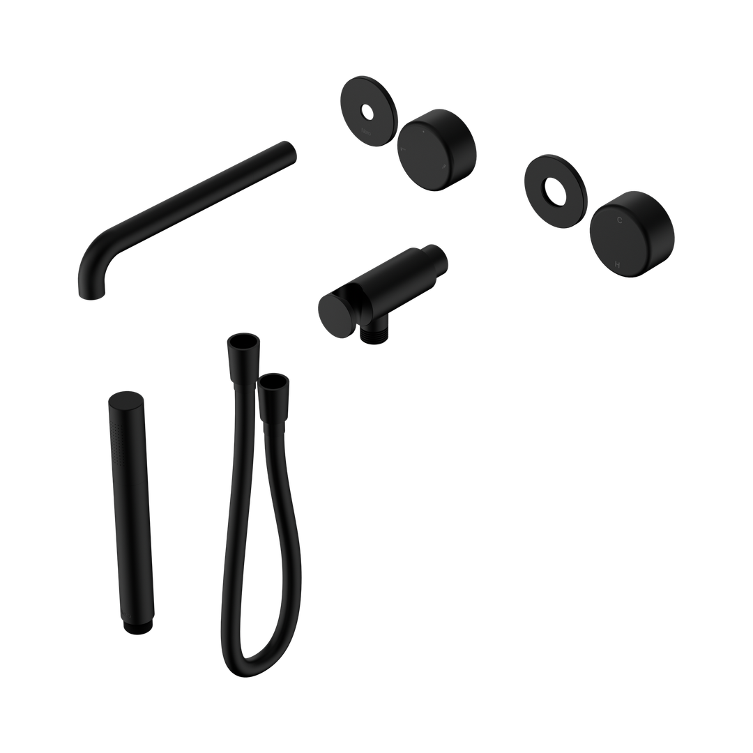 Nero Serenity Progressive Shower System - Spout Matte Black - Metal Handle & Slim Shower Trim Kit Only
