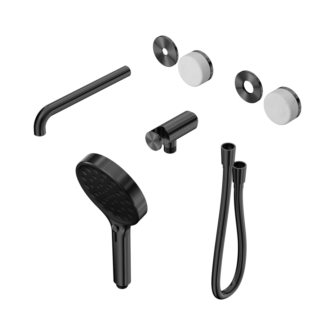 Nero Serenity Progressive Shower System - Spout Gunmetal Carrara Handle & Serenity Hand Shower Trim Kit Only