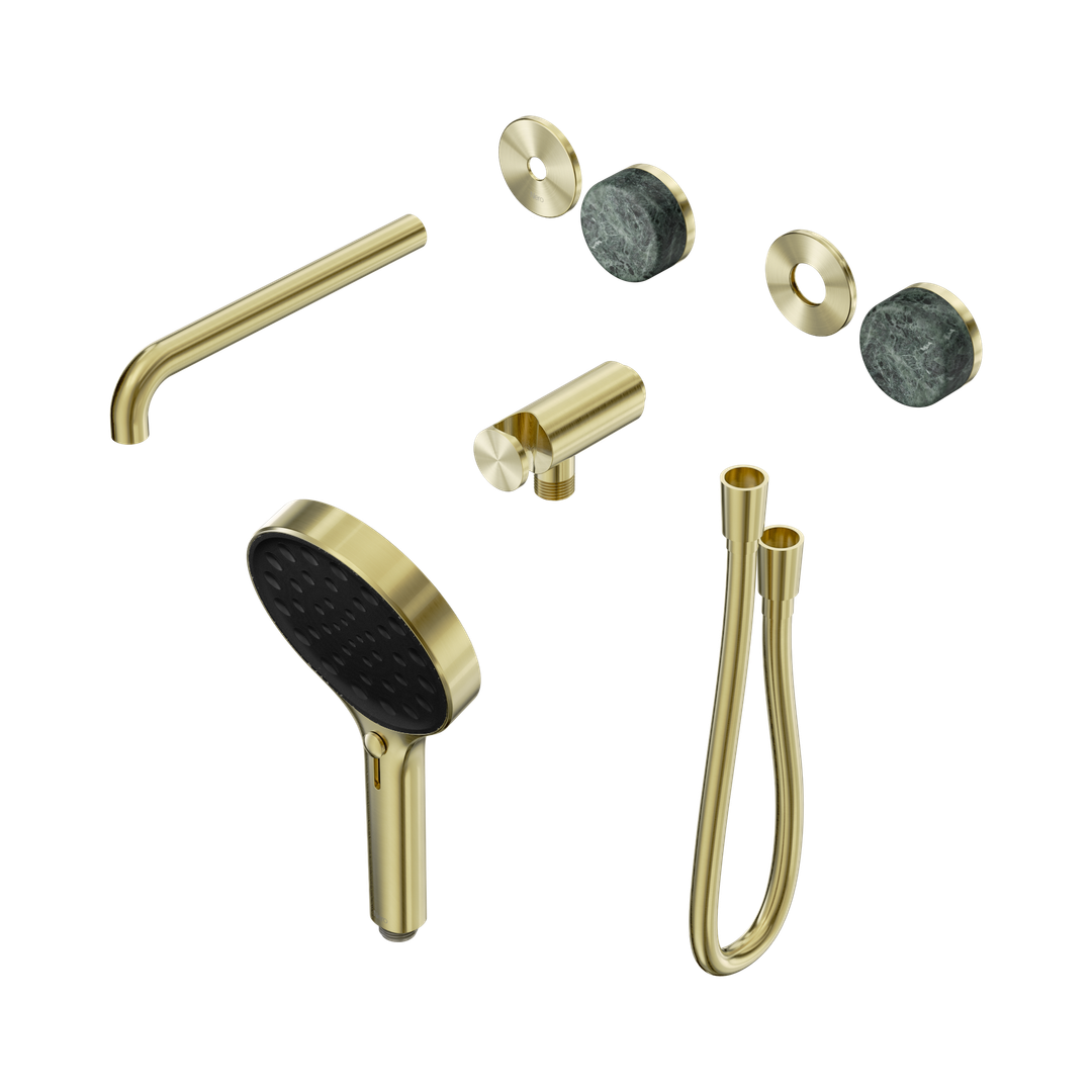 Nero Serenity Progressive Shower System - Spout Brushed Gold Verde Alpi Handle & Serenity Hand Shower Trim Kit Only