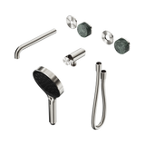 Nero Serenity Progressive Shower System - Spout Brushed Nickel Verde Alpi Handle & Serenity Hand Shower Trim Kit Only