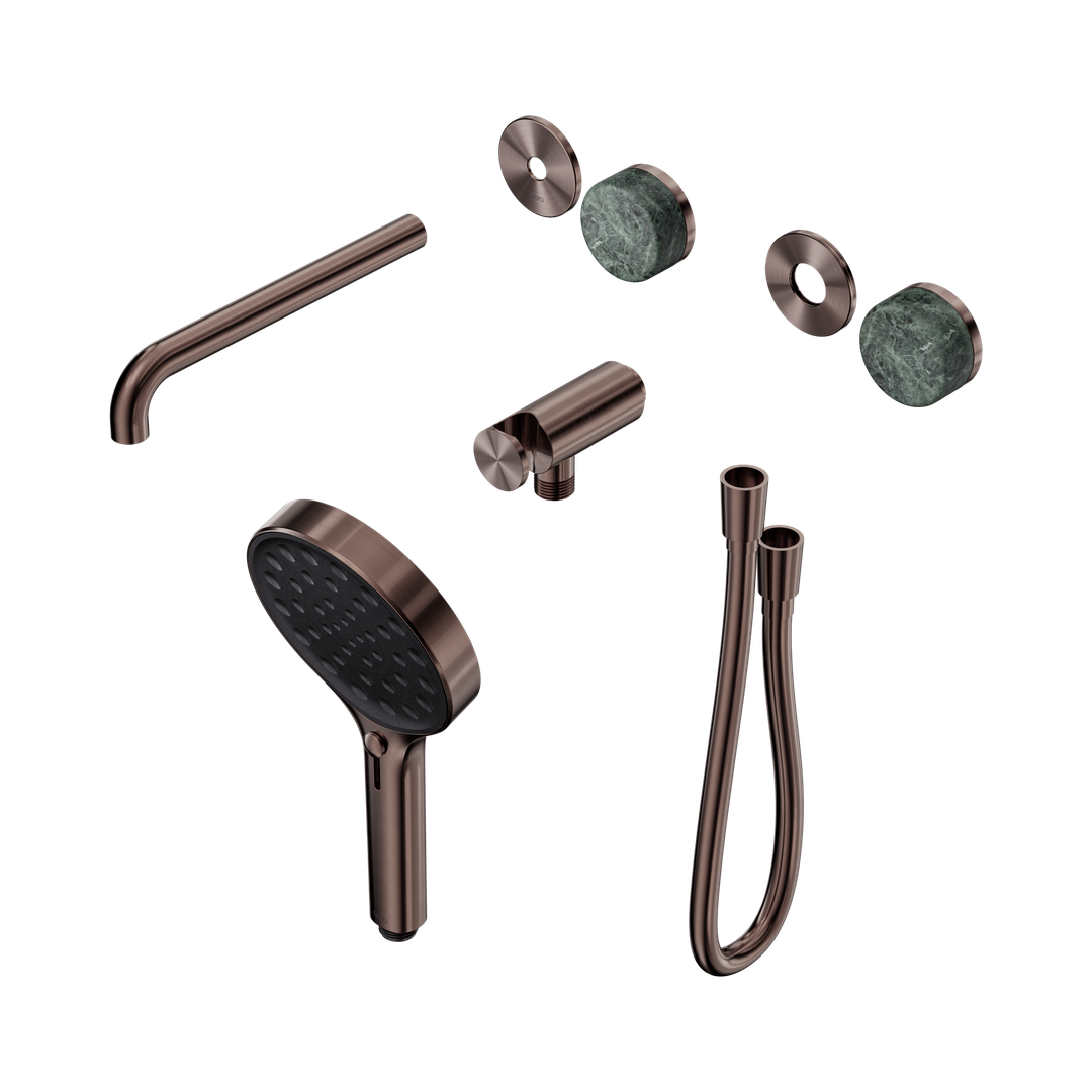 Nero Serenity Progressive Shower - Spout Brushed Bronze Verde Alpi Handle & Serenity Hand Shower Trim Kit Only