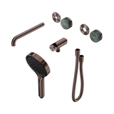 Nero Serenity Progressive Shower - Spout Brushed Bronze Verde Alpi Handle & Serenity Hand Shower Trim Kit Only
