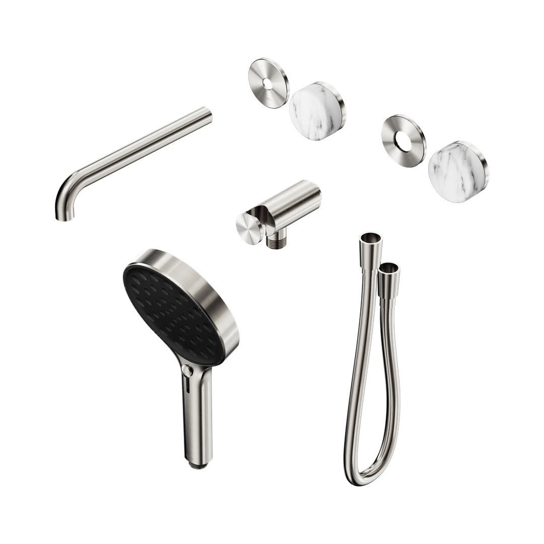 Nero Serenity Progressive Shower - Spout Brushed Nickel Corchia Handle & Serenity Hand Shower Trim Kit Only