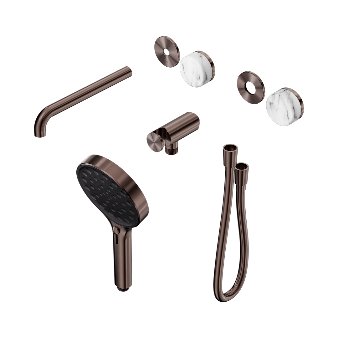 Nero Serenity Progressive Shower - Spout Brushed Bronze Corchia Handle & Serenity Hand Shower Trim Kit Only