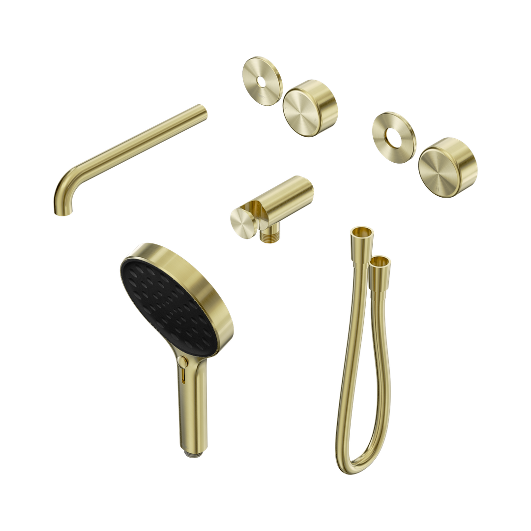 Nero Serenity Progressive Shower System - Spout Brushed Gold Metal Handle & Serenity Hand Shower Trim Kit Only
