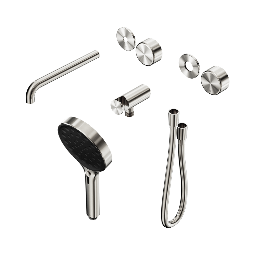 Nero Serenity Progressive Shower System - Spout Brushed Nickel Metal Handle & Serenity Hand Shower Trim Kit Only