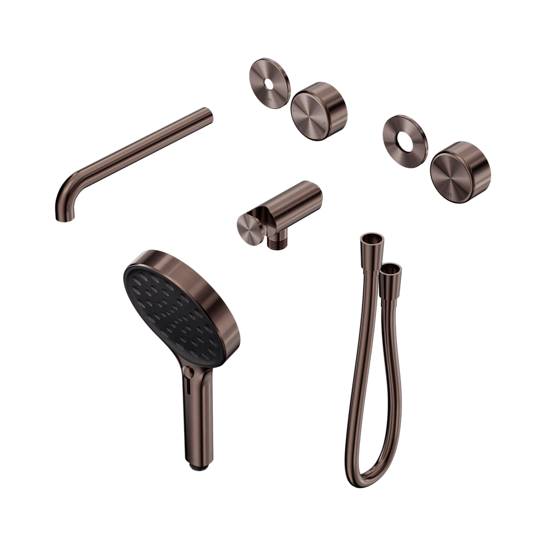 Nero Serenity Progressive Shower System - Spout Brushed Bronze Metal Handle & Serenity Hand Shower Trim Kit Only