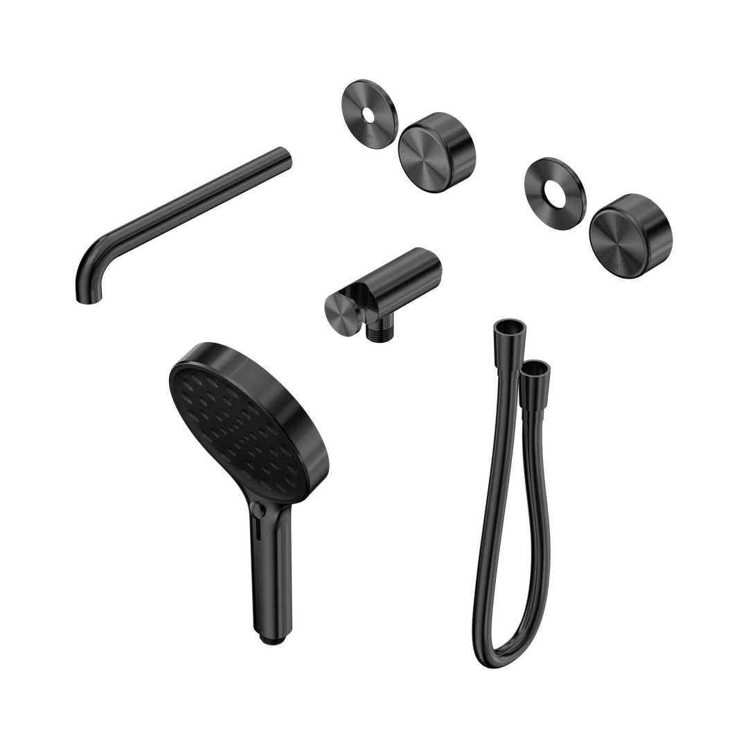 Nero Serenity Progressive Shower System - Spout Gunmetal Metal Handle & Serenity Hand Shower Trim Kit Only