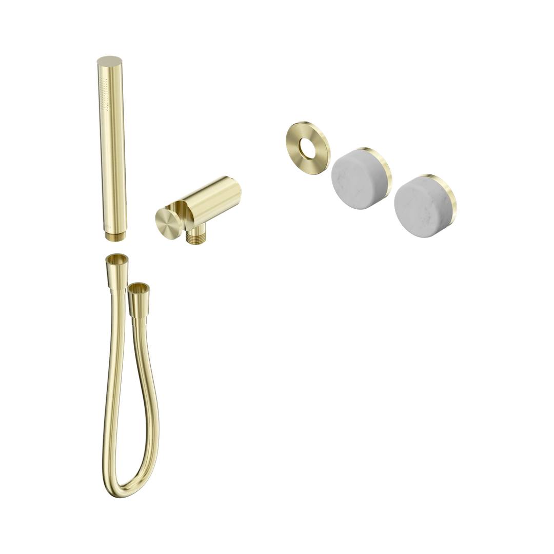 Nero Serenity Progressive Shower System Brushed Gold - Carrara Handle & Slim Shower Trim Kit Only