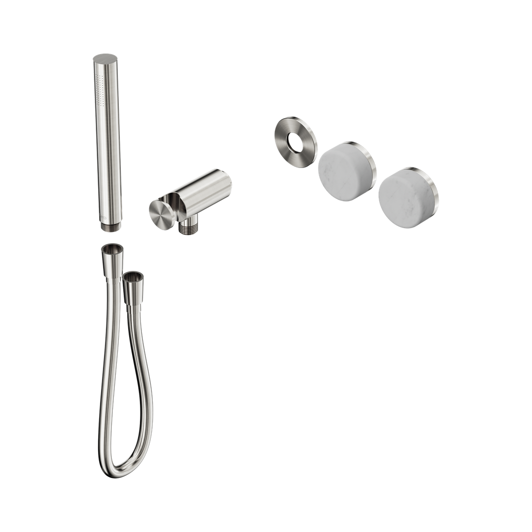 Nero Serenity Progressive Shower System Brushed Nickel - Carrara Handle & Slim Shower Trim Kit Only