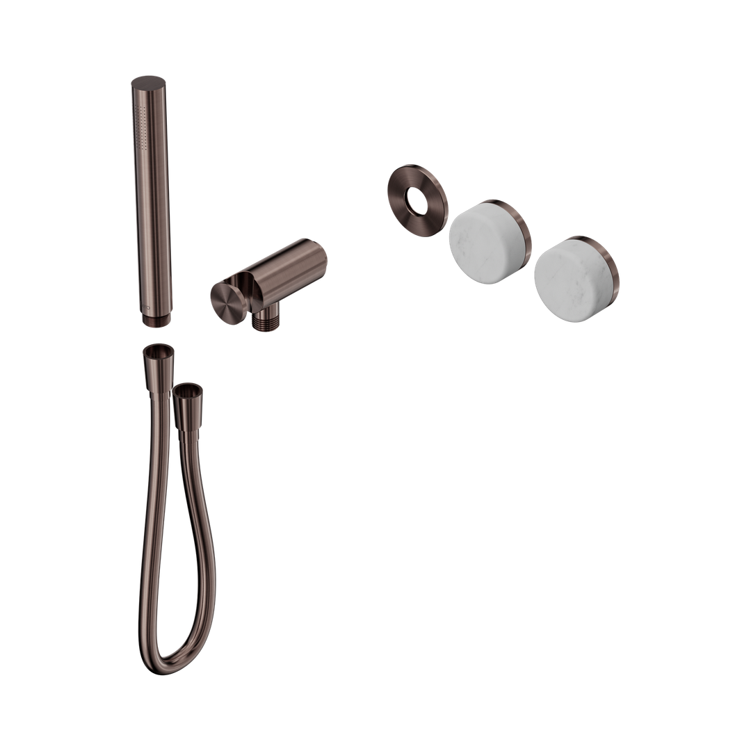 Nero Serenity Progressive Shower System Brushed Bronze - Carrara Handle & Slim Shower Trim Kit Only